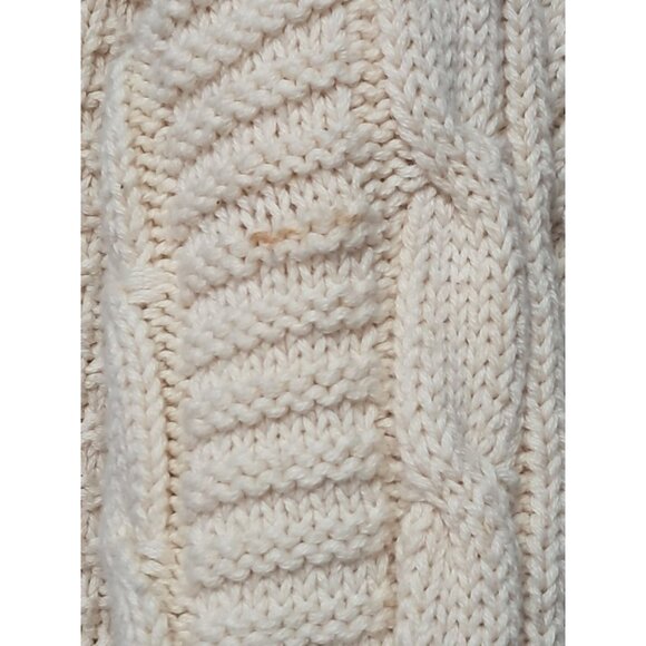Vintage Cambridge Classics SweaterMens Cable Knit Sweater V-Neck XL Cream & Brow - Picture 9 of 9